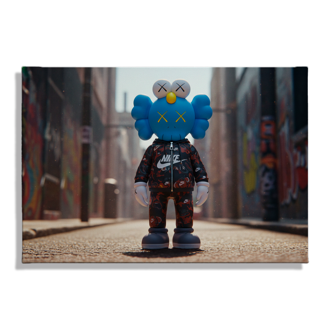 Cuadro Impreso Kaws Nike Graffiti